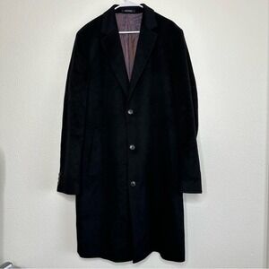 Boss Hugo Boss Wool Cashmere Blend Black Coat 44L